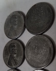 132a504 Lot Of 4 U s  Wheat Pennies 1943 Ww2 Lincoln Steel Cent Coins Almost Unc