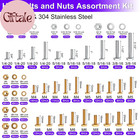 900pcs Hex Bolts And Nuts Assortment Kit  304 Stainless Steel 1 4-20  5 16-18  3