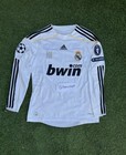 Real Madrid 2009-10 Home Long Sleeve Soccer Jersey Ronaldo  9 Adidas Men   s