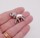 Vintage 1930s Taxco Mexican Sterling Silver Gop Elephant Button Single 26823