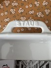 Staub    10 5   x7 5    White Ceramique Rectangular Gratin Baking Dish Fast Shipping  