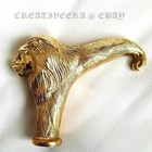 Designer Wooden Brass Lion Head Only Handle For Walking Cane Vintage Antique