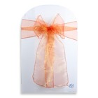 10 Pcs Organza Chair Cover Bow Sash 108 x8  - Orange - Wedding Party Banquet Fb