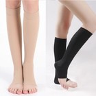 Men Women Compression Toeless Socks Knee High Support Stockings Open Toe S-xl