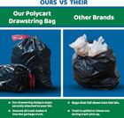 96 Gallon Industrial Strength Draw String Black Trash Bags  For Heavy Duty Curb 