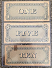 Lot Of 3 Confederate States Of America Bills  1   5    10 Whitman Series