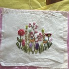  Floral Embroidery Finished Pieces Lot Of 3
