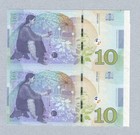 10 Lari 2019 Republic Of Georgia Tiflis Georgian Uncut Sheet Pair Prefix Aa Rare