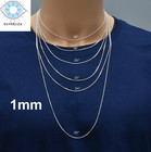 Real Solid 925 Silver Flat Miami Curb Cuban Link Chain Necklace 1-12mm 16-30 