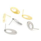 20 10pcs Stainless Steel Silver gold Tone Stud Earrings Component 10x19mm Ces20