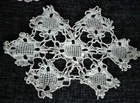 Lot Of 3 Vintage Romanian White Beige Crocheted Macrame  Table Cloth  Tablecloth