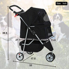 3 Wheels Pet Stroller Dog Cat Cage Jogger Stroller For Medium Small Dogs Cats   