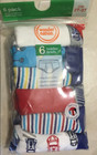 New Wonder Nation Toddler Boys 6 Pack Cotton Briefs Size 2t-3t Cars Stripes