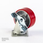 5 x2  Swivel Caster Polyurethane Wh Steel Hub Brake 2 rigid 2 1000lb Ea Tool Box