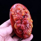 Chinese Yellow Dragon Jade Carved Animal Necklace Pendant
