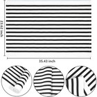  Striped Layered Doormat 24   X 35   Black And White Striped Rug Front Porch 