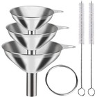 5 Pcs Stainless Steel Kitchen Funnels Set Food Metal Funnels For Filling Small  