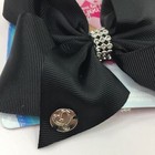 Jojo Siwa Medium Cheer Bow Hair Bow 5 In Width Black With Rhinestones New