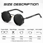 Crixalis Polarized Round Sunglasses Nd9 Adjustable Dimming Uv400 Retro Punk