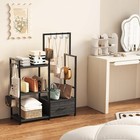 3-tier Ironwood Purse Rack     Large Drawer   6 Hooks For Handbag Storage   