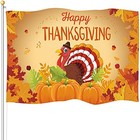 Happy Thanksgiving Outdoor Flag 3 X 5 Ft Turkey Pumpkins Flag Garden Yard 