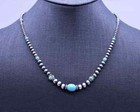 Blue-green Kingman Turquoise   Sterling Silver Necklace   Southwestern Elegance