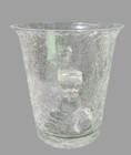 Vintage Mid-century Modern Crackle Clear Glass Large Ice Bucket