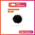 Daieparty 6pcs Black Faux Fur Pom Pom Balls fluffy Pompom Balls With Elastic Loo