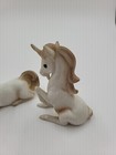 Vintage Bisque Porcelain Unicorn Figurine Set  Of 2