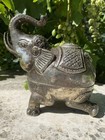Antique Tibetan Silver Elephant Jewelry Box Candy Bonbon Trinket Buddhist Case
