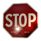 Vintage 24 x24  Stop Sign Street Road Highway Sign Steel Rare Pittsburgh Dps 