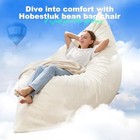  3 In 1 Bean Bag Chair Giant Bean Bag Chairs For Adults With Plush - White