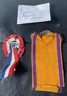 Vintage Orange Lodge Ribbon   Rosette Circa 1912 Possibly Canadian Or American