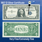     One 1957 Blue Seal  1 Dollar Silver Certificate  Vf xf  Old Us One Dollar Bill