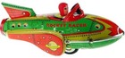 Tin Toy Rocket Racer Space Ship With Engine Sound Friction Power Mf735