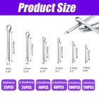360pcs Cotter Pin Assortment Kit  6 Sizes 304 Stainless Steel Cotter Pins Set  S
