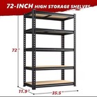 Heavy Duty 5 Tier Metal Shelves - 72  H Storage Shelves  2000lbs Capacity