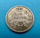 1886 Canada 10 Cents Victoria 92 5  Silver Dime Royal Mint London Canadian Piece