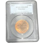Palestine 2 Mils 1927     Pcgs Ms63 Rb
