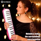 Melodica Instrument 32 Keys Professional Mouth Air Piano With Bag Pink