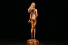9  Vintage Antique Wooden Carved Figures Love Statue Wood Carving Pretty Woman
