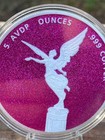 5oz Copper Colorized High Relief Libertad Pink   Purple And White Diamond Dust