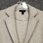 J  Crew Merino Wool Knit Sweater Blazer Womens Small Gray Two Button Notch Lapel