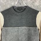 Rag   Bone Sweater Marissa Merino Wool Womens Small Gray tan Colorblock  295