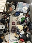Lot Of  Misc Vintage Buttons Glass  Plastic  Metal  Gold Brass