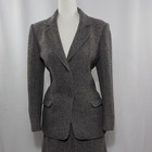 Vtg Halston Iii Women s Gray Tweed Jacket   Skirt Set Wool Herringbone 12 Rare