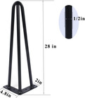 28 Inch Hairpin Table Legs 1 2    Dia 3-rods Hairpin Furniture Feet 4pcs  Heavy Du