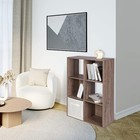 E-commerce 6-cube Storage Organizer  Wooden 3-tier Shelf Bookcase Floor Standing