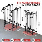 Wall Mount Smith Machine  Power Rack With Independent Dual Pulley System Workout
