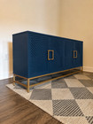 60  Modern Art Deco Sideboard Buffet Cabinet 4 Door Storage Credenza Navy Gold
